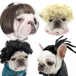 hot sale pet dog wigs funny wig for a dog pet Dog hairstyle decoration funny pet hair