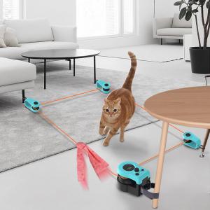 Electric cat teaser sticks cat toy remote control interactive weight loss sound mouse feather cat toy