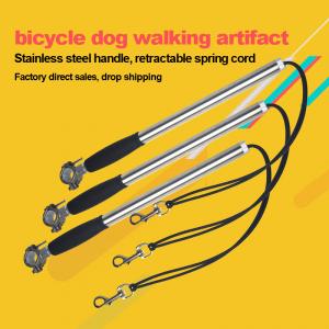 Luxury stainless steel dog leash for bike retractable dog leash for outdoor travel