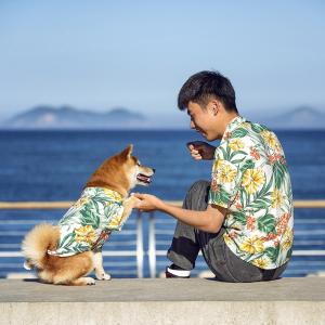 Best price Owner and Pet Outfit Beach Casual Pet T-shirt Man Dog Parent-child Clothes XS-8XL Dog Clothes