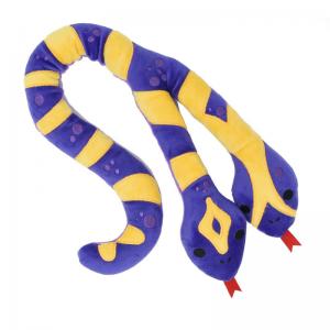 Customized new pet toys, dog chewing educational sound toy, plush two-headed snake, including baby barking