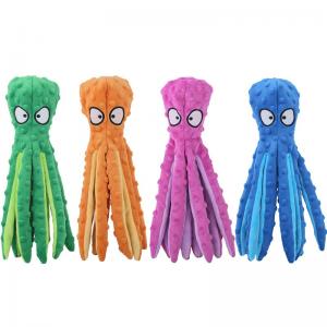 Pet plush toy octopus skin shell dog educational chewing sound toy octopus dog toys